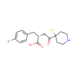 O=C(O)[C@@H](CC(=O)C1(S)CCNCC1)Cc1ccc(Br)cc1 ZINC001772632686