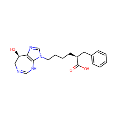 O=C(O)[C@@H](CCCCn1cnc2c1NC=NC[C@H]2O)Cc1ccccc1 ZINC000013807261