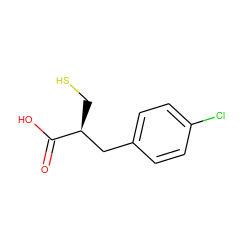 O=C(O)[C@@H](CS)Cc1ccc(Cl)cc1 ZINC000026968814