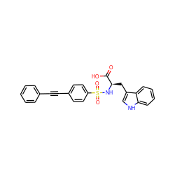 O=C(O)[C@@H](Cc1c[nH]c2ccccc12)NS(=O)(=O)c1ccc(C#Cc2ccccc2)cc1 ZINC000013778415