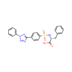 O=C(O)[C@@H](Cc1ccccc1)NS(=O)(=O)c1ccc(-c2nnn(-c3ccccc3)n2)cc1 ZINC000013778449