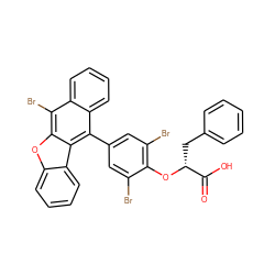 O=C(O)[C@@H](Cc1ccccc1)Oc1c(Br)cc(-c2c3ccccc3c(Br)c3oc4ccccc4c23)cc1Br ZINC000003941517