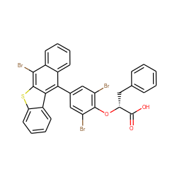 O=C(O)[C@@H](Cc1ccccc1)Oc1c(Br)cc(-c2c3ccccc3c(Br)c3sc4ccccc4c23)cc1Br ZINC000003993416