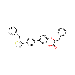 O=C(O)[C@@H](Cc1ccccc1)Oc1ccc(-c2ccc(-c3ccsc3Cc3ccccc3)cc2)cc1 ZINC000013806768