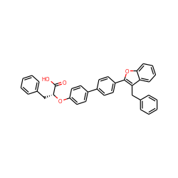 O=C(O)[C@@H](Cc1ccccc1)Oc1ccc(-c2ccc(-c3oc4ccccc4c3Cc3ccccc3)cc2)cc1 ZINC000028756695