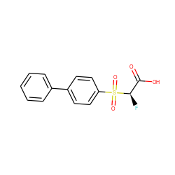 O=C(O)[C@@H](F)S(=O)(=O)c1ccc(-c2ccccc2)cc1 ZINC000003600374