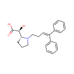 O=C(O)[C@@H](O)[C@H]1CCCN1CCC=C(c1ccccc1)c1ccccc1 ZINC000299862513