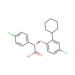 O=C(O)[C@@H](Oc1ccc(Cl)cc1C1CCCCC1)c1ccc(Cl)cc1 ZINC000029340162