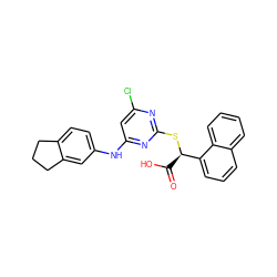 O=C(O)[C@@H](Sc1nc(Cl)cc(Nc2ccc3c(c2)CCC3)n1)c1cccc2ccccc12 ZINC000049066504