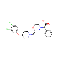 O=C(O)[C@@H](c1ccccc1)N1CCO[C@H](CN2CCC(Oc3ccc(Cl)c(Cl)c3)CC2)C1 ZINC000042893669