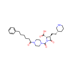 O=C(O)[C@@H]1[C@@H](CC[C@H]2CCCNC2)C(=O)N1C(=O)N1CCN(C(=O)CCCCCc2ccccc2)CC1 ZINC000003948737