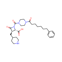 O=C(O)[C@@H]1[C@@H](CC2CCNCC2)C(=O)N1C(=O)N1CCN(C(=O)CCCCCCc2ccccc2)CC1 ZINC000026379621