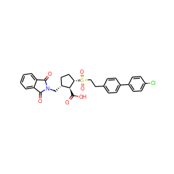 O=C(O)[C@@H]1[C@@H](S(=O)(=O)CCc2ccc(-c3ccc(Cl)cc3)cc2)CC[C@H]1CN1C(=O)c2ccccc2C1=O ZINC000027301331