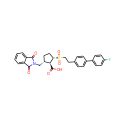 O=C(O)[C@@H]1[C@@H](S(=O)(=O)CCc2ccc(-c3ccc(F)cc3)cc2)CC[C@H]1CN1C(=O)c2ccccc2C1=O ZINC000027215265