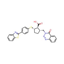 O=C(O)[C@@H]1[C@@H](Sc2ccc(-c3nc4ccccc4s3)cc2)CC[C@H]1Cn1nnc2ccccc2c1=O ZINC000013525894