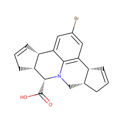 O=C(O)[C@@H]1[C@@H]2CC=C[C@@H]2c2cc(Br)cc3c2N1C[C@H]1CC=C[C@@H]31 ZINC000013590153