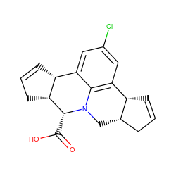 O=C(O)[C@@H]1[C@@H]2CC=C[C@@H]2c2cc(Cl)cc3c2N1C[C@H]1CC=C[C@@H]31 ZINC000013590510