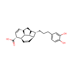 O=C(O)[C@@H]1C=C[C@@H]2C[C@H]3[C@H](CCCc4ccc(O)c(O)c4)[C@H]4C=C[C@@H]1[C@@H]2[C@@H]34 ZINC000169332705