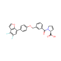 O=C(O)[C@@H]1C=CCN1C(=O)c1cccc(COc2ccc(-c3cc(F)c(F)c4ccoc34)cc2)c1 ZINC000221670149