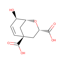 O=C(O)[C@@H]1C[C@]2(C(=O)O)C=C[C@@H](O)[C@@H](C2)O1 ZINC000005851130