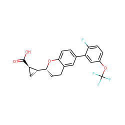 O=C(O)[C@@H]1C[C@H]1[C@H]1CCc2cc(-c3cc(OC(F)(F)F)ccc3F)ccc2O1 ZINC001772629232