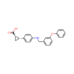 O=C(O)[C@@H]1C[C@H]1c1ccc(NCc2cccc(Oc3ccccc3)c2)cc1 ZINC000014978922