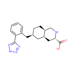 O=C(O)[C@@H]1C[C@H]2C[C@@H](Cc3ccccc3-c3nn[nH]n3)CC[C@H]2CN1 ZINC000040818486