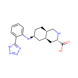 O=C(O)[C@@H]1C[C@H]2C[C@@H](Nc3ccccc3-c3nnn[nH]3)CC[C@H]2CN1 ZINC000013645811