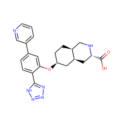 O=C(O)[C@@H]1C[C@H]2C[C@@H](Oc3cc(-c4cccnc4)ccc3-c3nnn[nH]3)CC[C@H]2CN1 ZINC000103279952