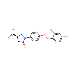 O=C(O)[C@@H]1CC(=O)N(c2ccc(OCc3ccc(Cl)cc3Cl)cc2)C1 ZINC000004573400