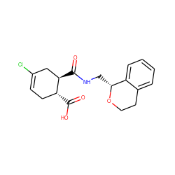 O=C(O)[C@@H]1CC=C(Cl)C[C@H]1C(=O)NC[C@H]1OCCc2ccccc21 ZINC000000082612