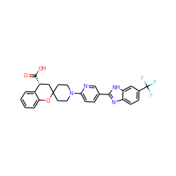 O=C(O)[C@@H]1CC2(CCN(c3ccc(-c4nc5ccc(C(F)(F)F)cc5[nH]4)cn3)CC2)Oc2ccccc21 ZINC000200145288