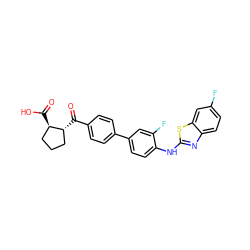 O=C(O)[C@@H]1CCC[C@H]1C(=O)c1ccc(-c2ccc(Nc3nc4ccc(F)cc4s3)c(F)c2)cc1 ZINC000072141438