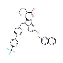 O=C(O)[C@@H]1CCCC[C@@H]1c1nc2cc(OCc3ccc4ccccc4n3)ccc2n1Cc1ccc(-c2ccc(C(F)(F)F)nc2)cc1 ZINC000226116951