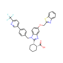 O=C(O)[C@@H]1CCCC[C@@H]1c1nc2cc(OCc3nc4ccccc4s3)ccc2n1Cc1ccc(-c2ccc(C(F)(F)F)nc2)cc1 ZINC000219380344