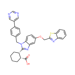 O=C(O)[C@@H]1CCCC[C@@H]1c1nc2cc(OCc3nc4ccccc4s3)ccc2n1Cc1ccc(-c2cncnc2)cc1 ZINC000219380227