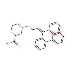 O=C(O)[C@@H]1CCCN(CC/C=C(/c2ccccc2)c2ccccc2-c2ccccc2)C1 ZINC000066251741