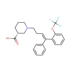 O=C(O)[C@@H]1CCCN(CC/C=C(\c2ccccc2)c2ccccc2OC(F)(F)F)C1 ZINC000066156655