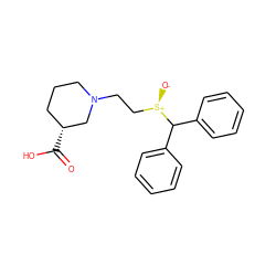 O=C(O)[C@@H]1CCCN(CC[S@@+]([O-])C(c2ccccc2)c2ccccc2)C1 ZINC000028902770