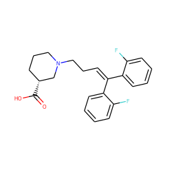 O=C(O)[C@@H]1CCCN(CCC=C(c2ccccc2F)c2ccccc2F)C1 ZINC000066263959