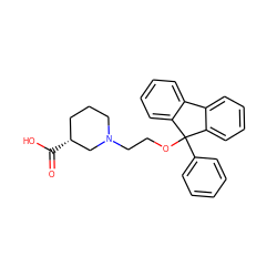 O=C(O)[C@@H]1CCCN(CCOC2(c3ccccc3)c3ccccc3-c3ccccc32)C1 ZINC000013737917