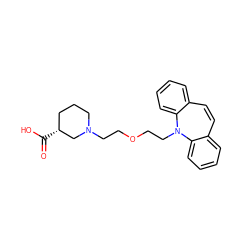 O=C(O)[C@@H]1CCCN(CCOCCN2c3ccccc3C=Cc3ccccc32)C1 ZINC000013863090