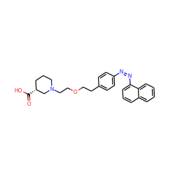 O=C(O)[C@@H]1CCCN(CCOCCc2ccc(/N=N\c3cccc4ccccc34)cc2)C1 ZINC000299835443