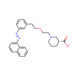 O=C(O)[C@@H]1CCCN(CCOCCc2cccc(/N=N/c3cccc4ccccc34)c2)C1 ZINC000299825293