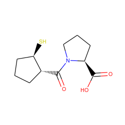 O=C(O)[C@@H]1CCCN1C(=O)[C@@H]1CCC[C@H]1S ZINC000003814170