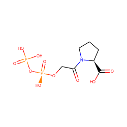 O=C(O)[C@@H]1CCCN1C(=O)CO[P@](=O)(O)OP(=O)(O)O ZINC000095539351