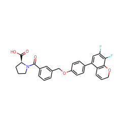 O=C(O)[C@@H]1CCCN1C(=O)c1cccc(COc2ccc(-c3cc(F)c(F)c4c3C=CCO4)cc2)c1 ZINC000221672239