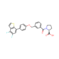 O=C(O)[C@@H]1CCCN1C(=O)c1cccc(COc2ccc(-c3cc(F)c(F)c4ccsc34)cc2)c1 ZINC000221670918