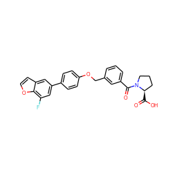 O=C(O)[C@@H]1CCCN1C(=O)c1cccc(COc2ccc(-c3cc(F)c4occc4c3)cc2)c1 ZINC000205634320