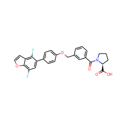 O=C(O)[C@@H]1CCCN1C(=O)c1cccc(COc2ccc(-c3cc(F)c4occc4c3F)cc2)c1 ZINC000224615527